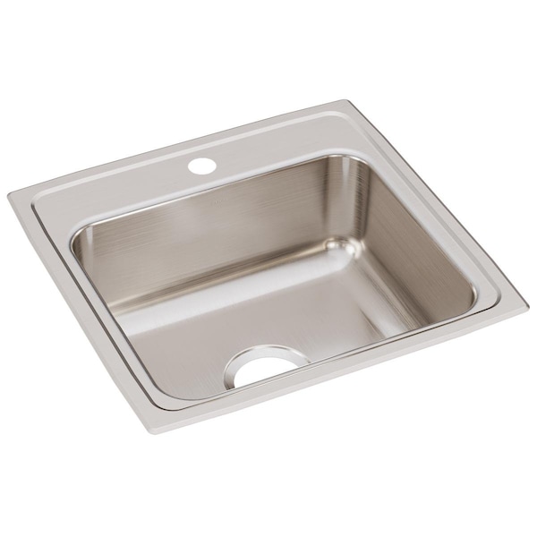 Lustertone Ss 19.5X19X7.5 Single Bowl Drop-In Sink With Quick-Clip